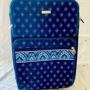 Vera Bradley Nantucket Navy Blue 21” Rolling Suitcase Luggage